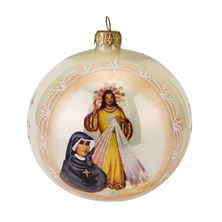 DIVINE MERCY - HAND PAINTED BLOWN GLASS ORNAMENT